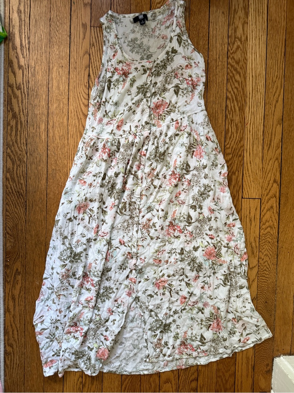 Frye White Floral Button-Front Tank Maxi Dress - Size Small